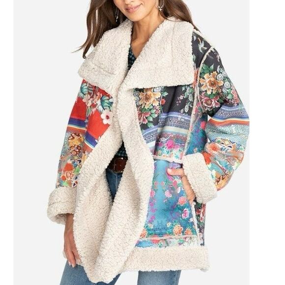 Johnny Was Jackets & Blazers - Johnny Was Anna Open Front Faux Fur Lined Jacket In Multi XS